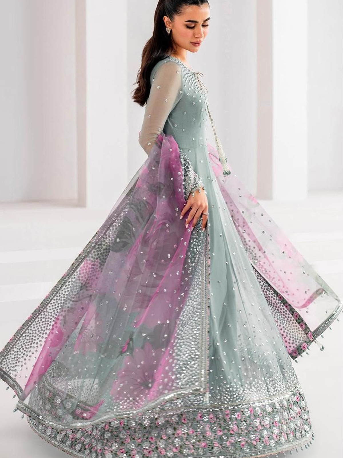Jazmin Luxury Sequence Embroidered Chiffon Maxi (3 Pc Hit Article)