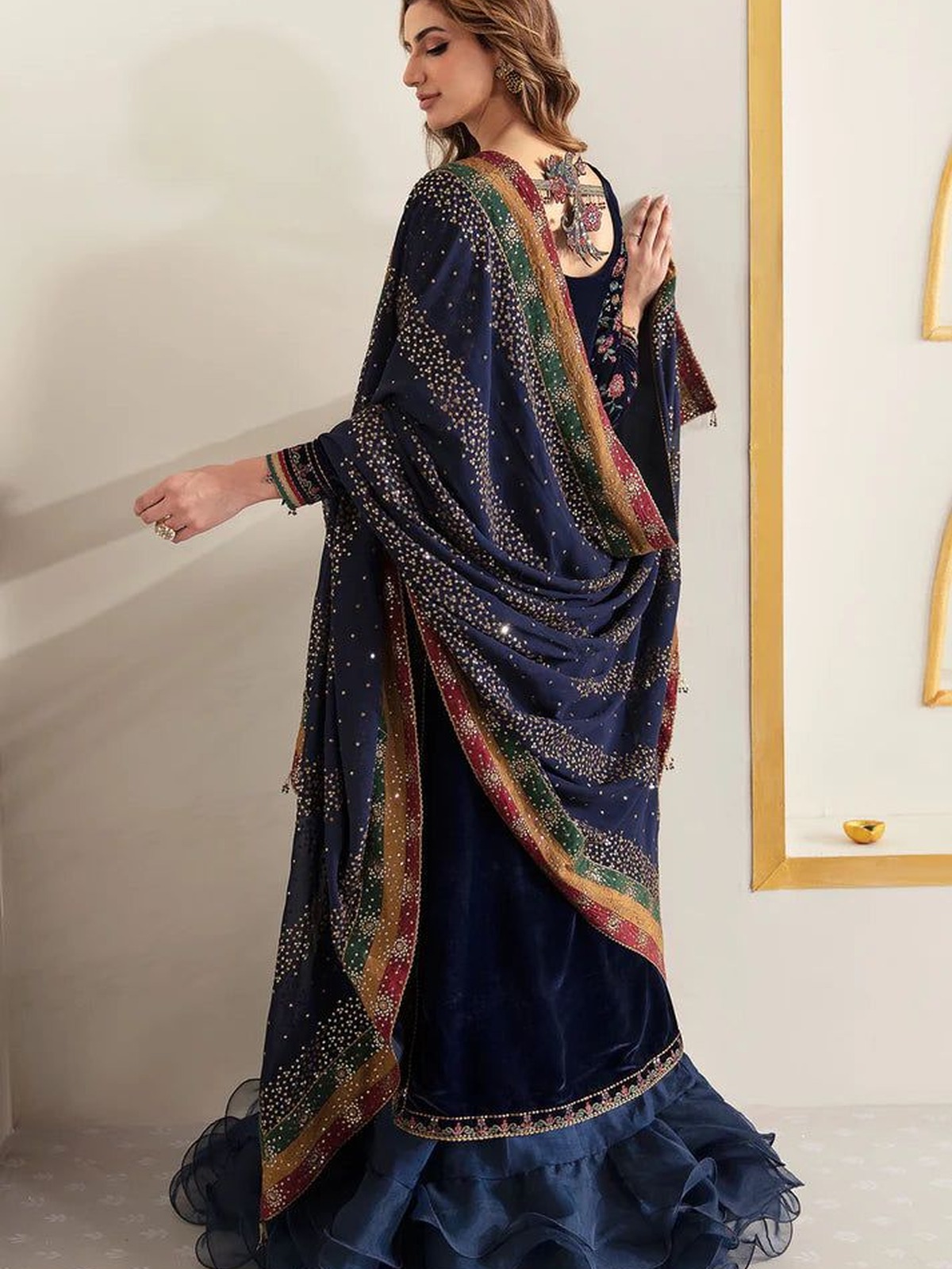Royal Heavy Embroidered Velvet Festive image 4