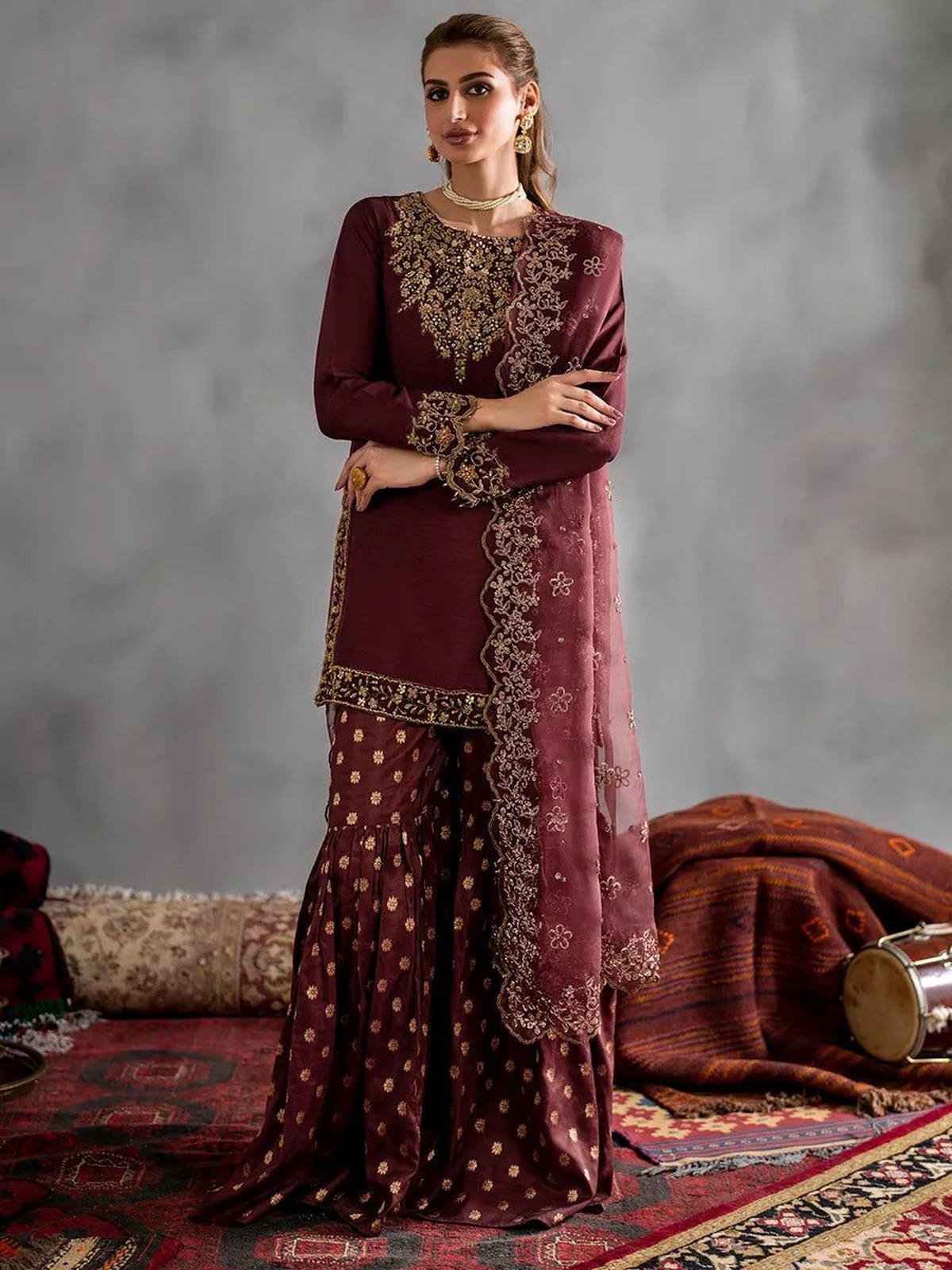IZNIK | Chiffon Suit | Sequin & Adda Work image 3