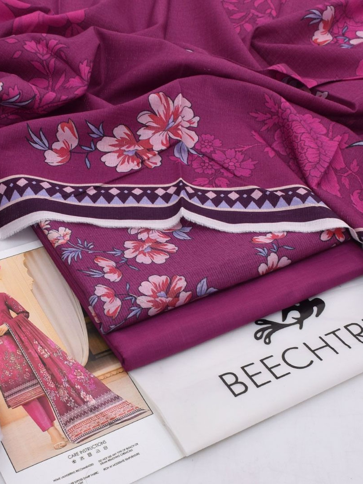 Beechtree Digital Printed Chamki Lawn Suit | 3 Piece Unstitched image 2