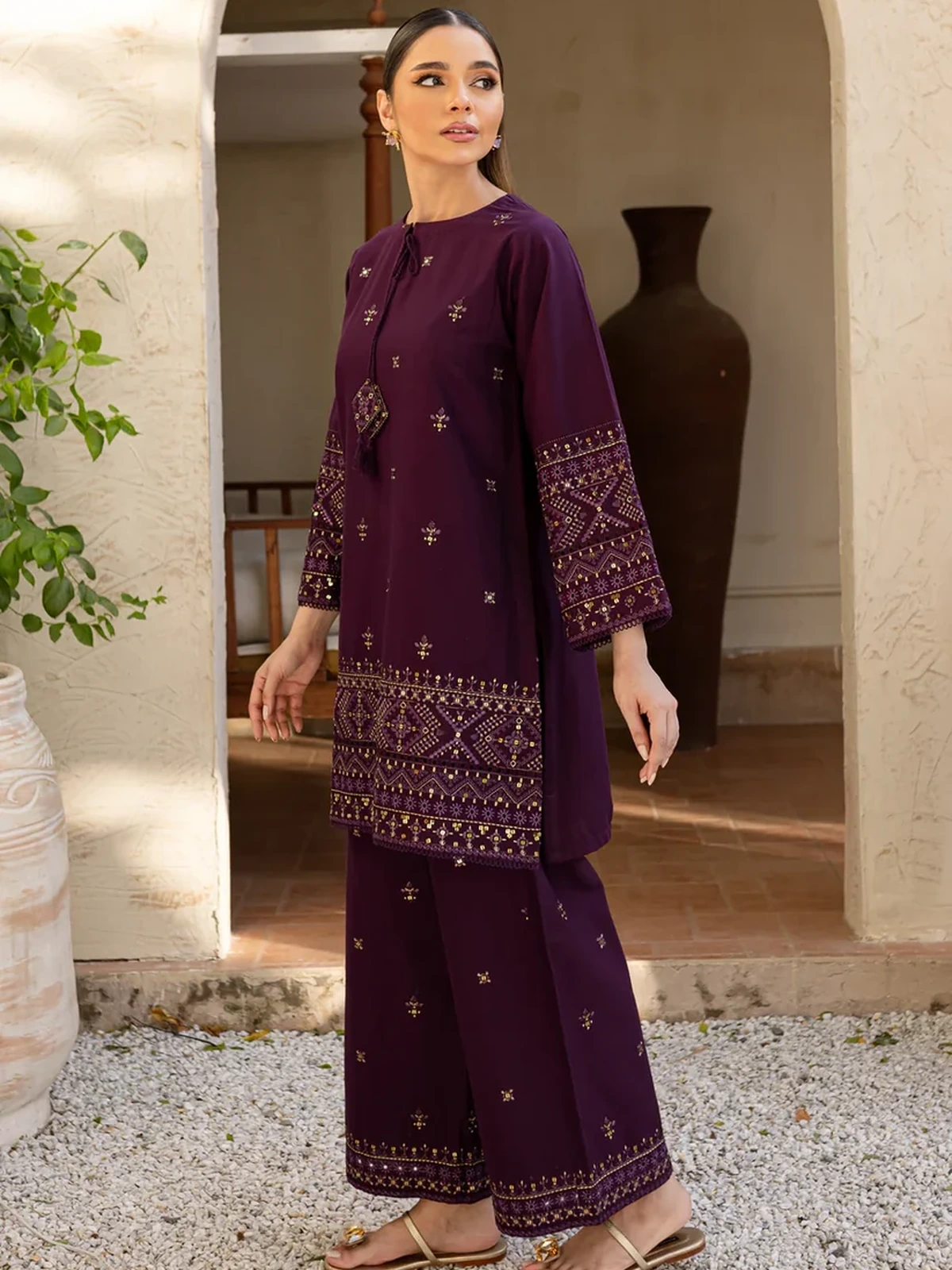 Premium Quality Lawn 2 Piece Embroidered Dress image 2