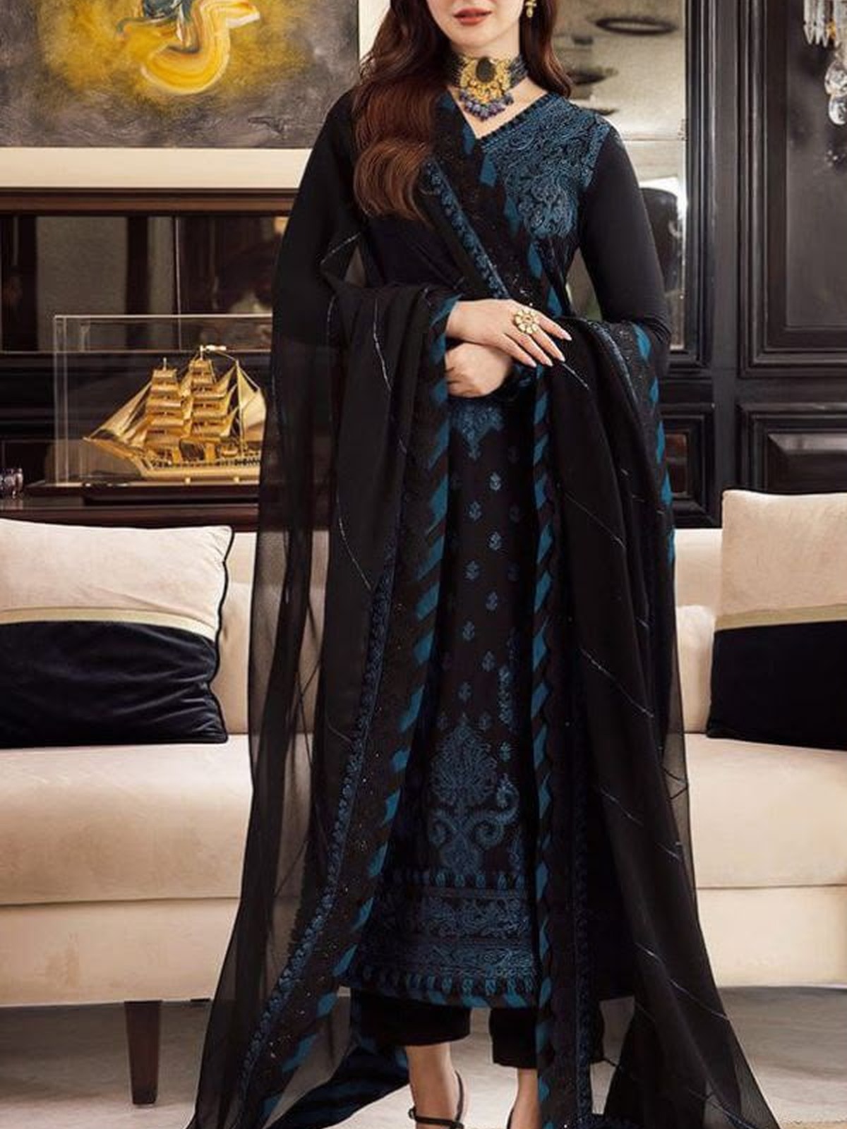Asim Jofa Winter Luxury Sequence Embroidered image 2