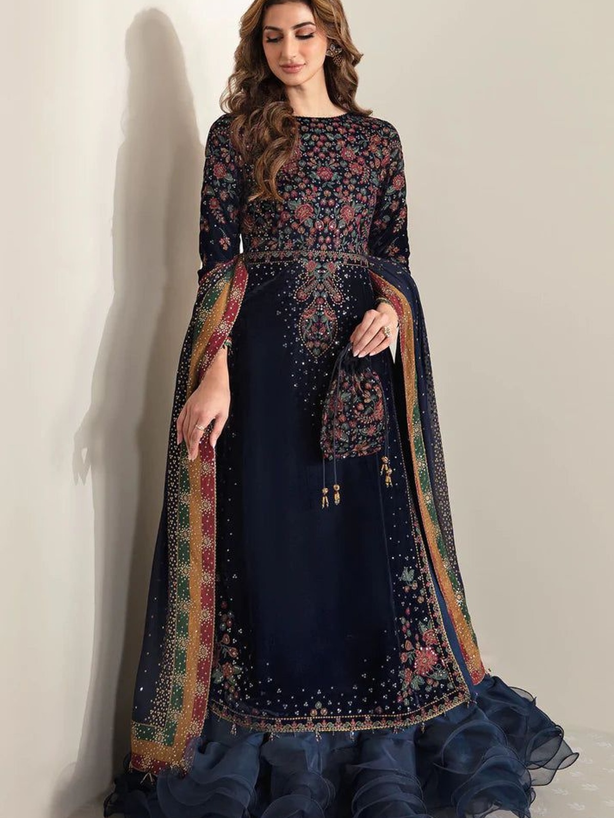 Royal Heavy Embroidered Velvet Festive image 5