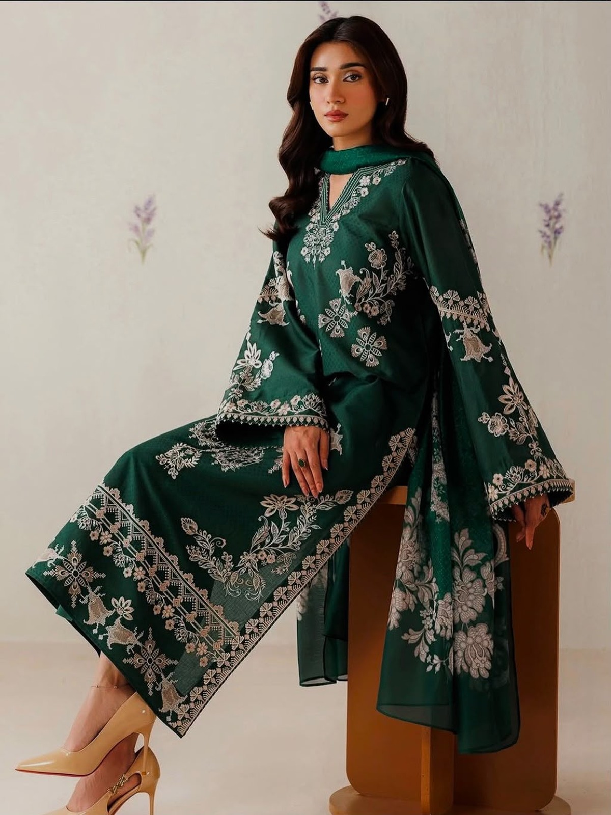 Baroque Winter Casual Collection Heavy Embroidered image 3