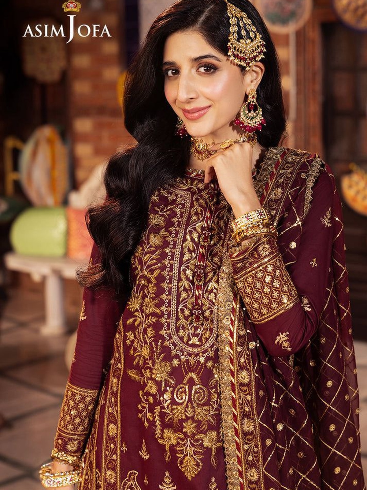 ASIM JOFA | Embroidered Chiffon Suit image 2