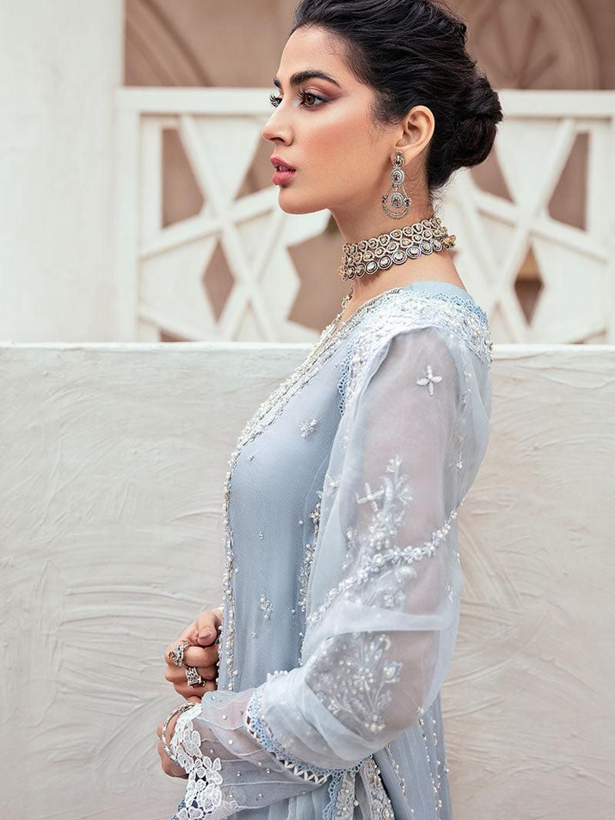 MUSHQ | Full Organza Suit | Heavy Adda Work image 4
