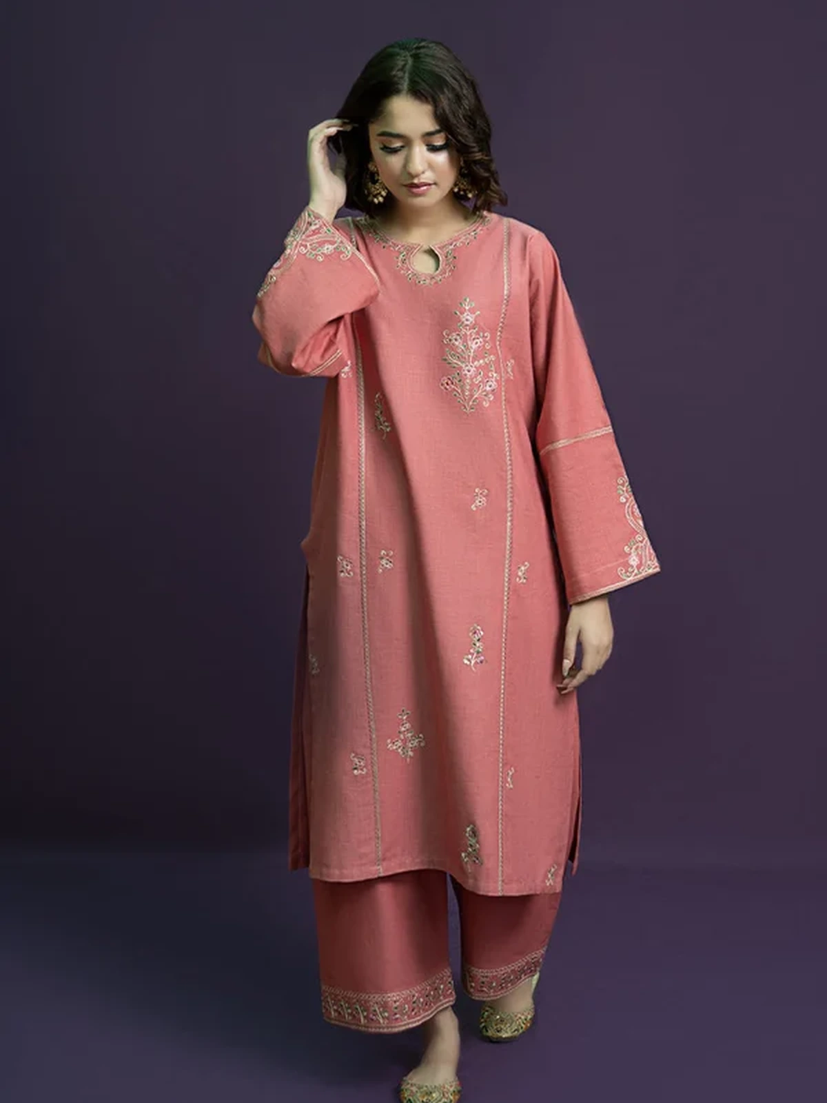 Premium Quality Lawn 2 Piece Embroidered Dress
