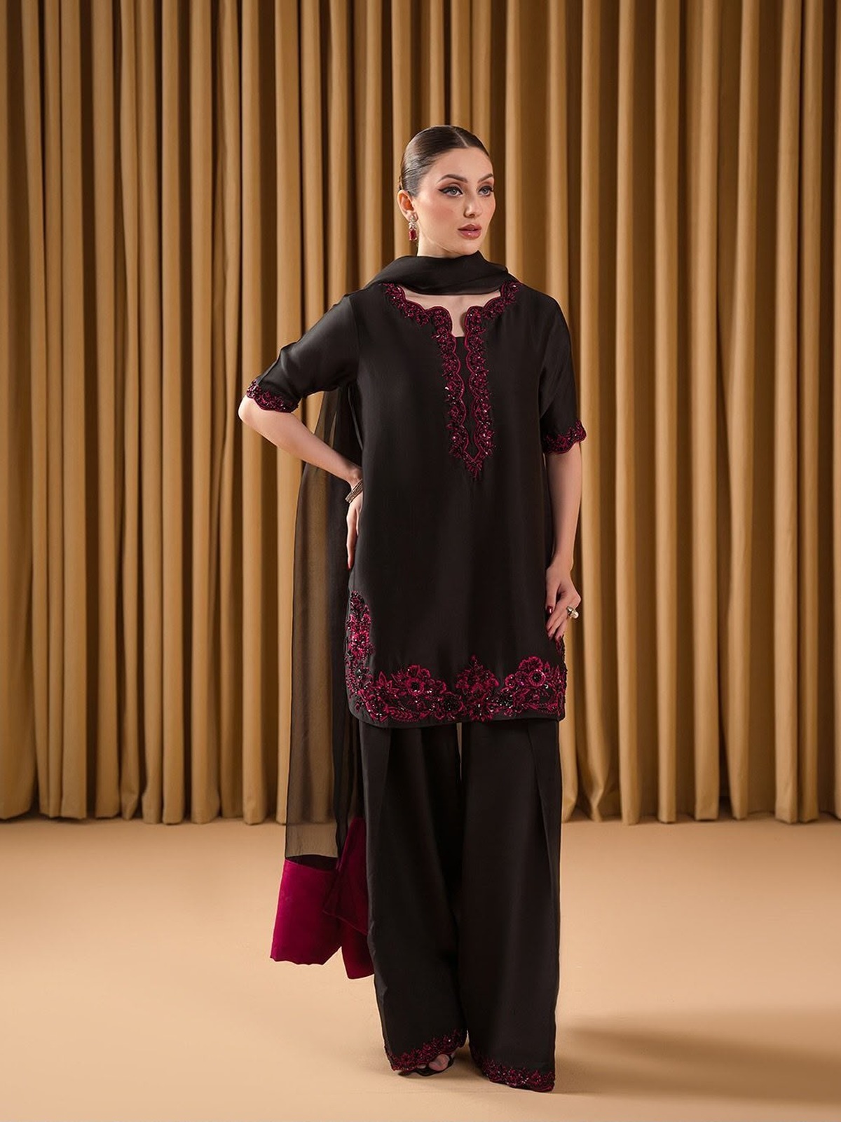 Black Ruby Luxury Adda Work Shamoz Silk