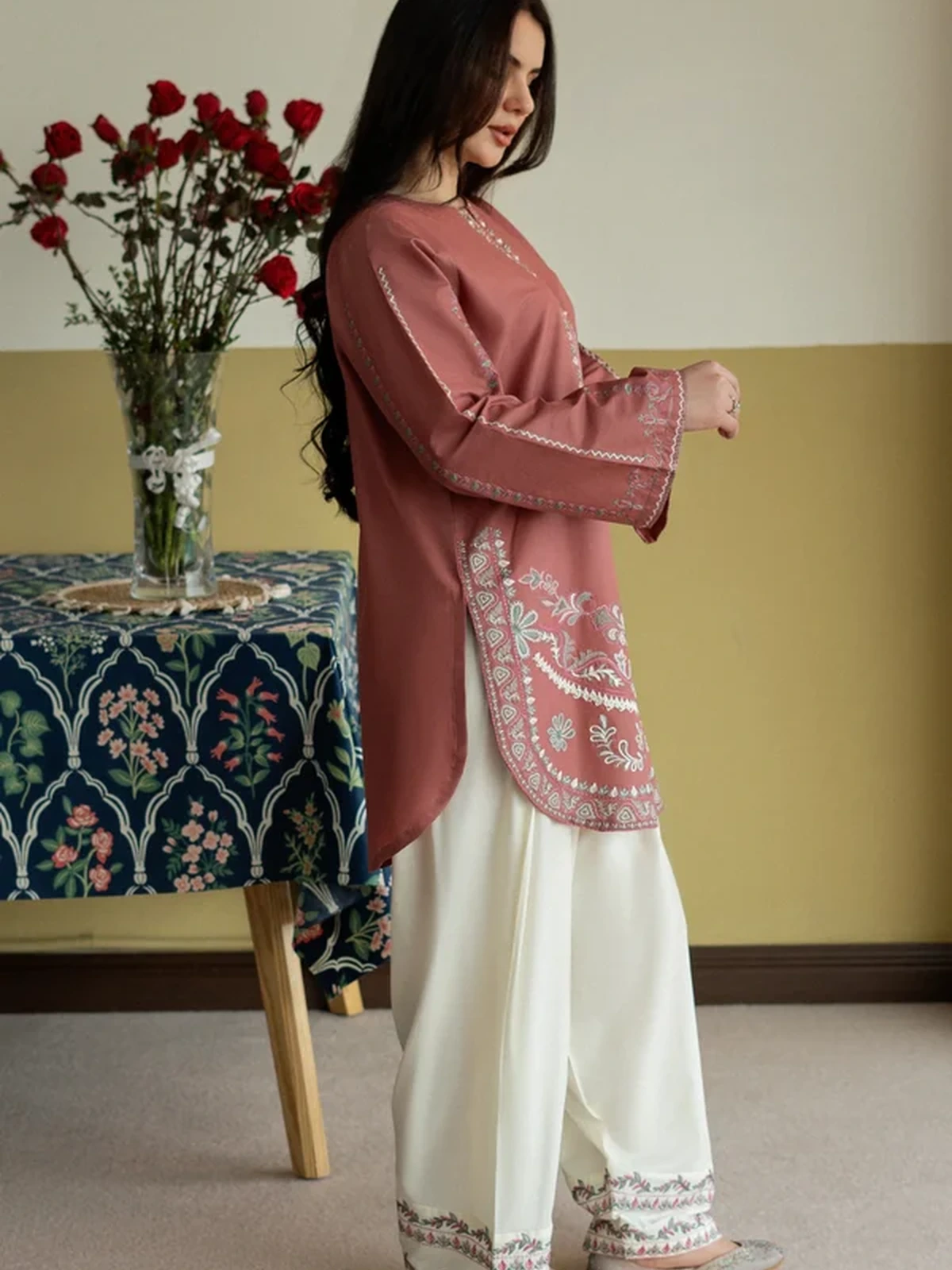 Premium Quality Lawn 2 Piece Embroidered Dress image 3
