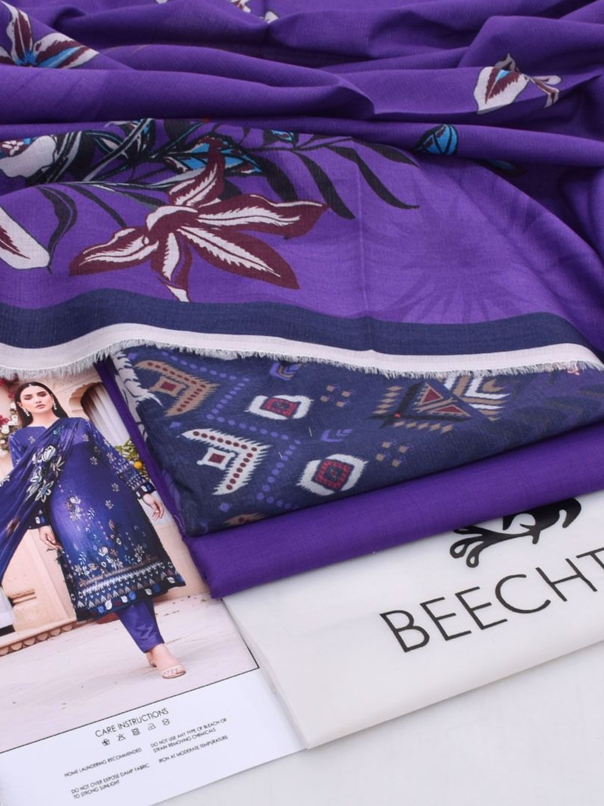Beechtree Digital Printed Chamki Lawn Suit | 3 Piece Unstitched image 2
