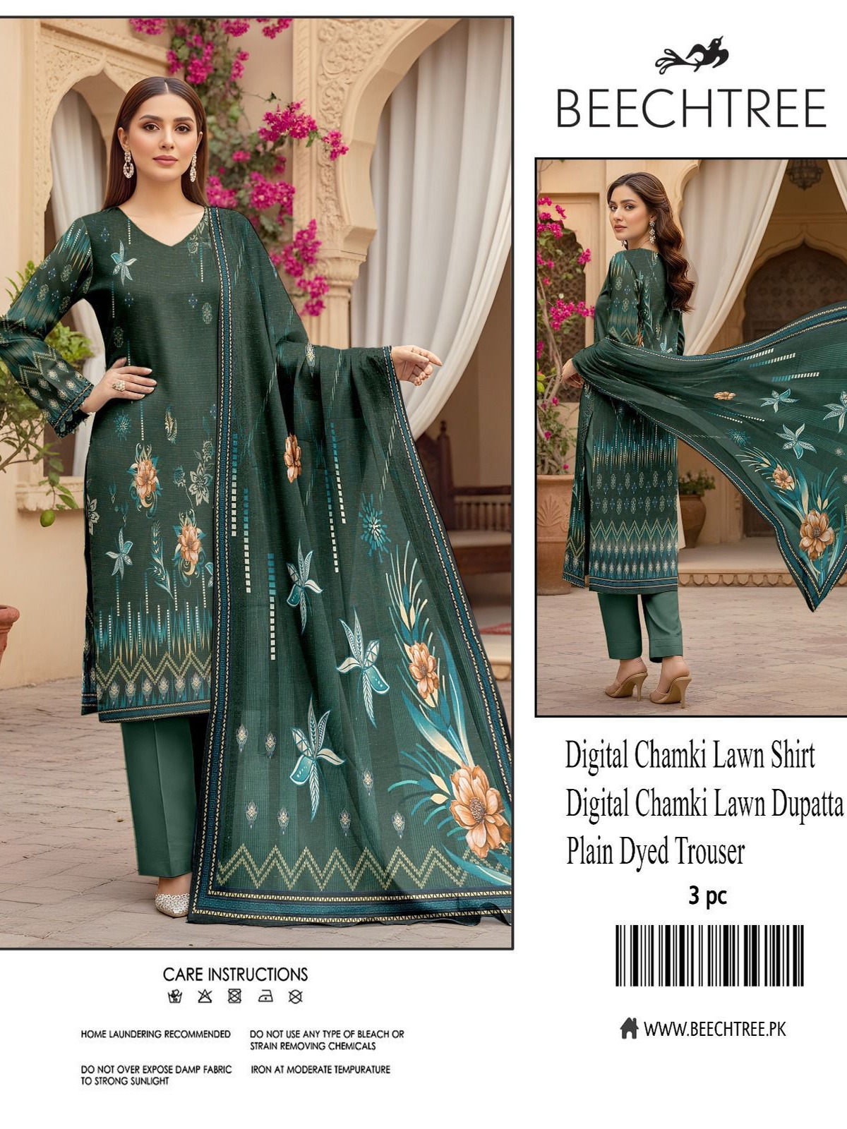 Beechtree Digital Printed Chamki Lawn Suit | 3 Piece Unstitched