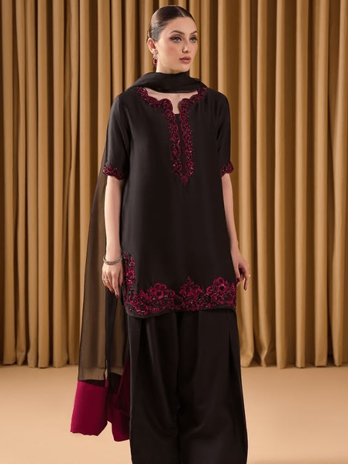 Black Ruby Luxury Adda Work Shamoz Silk image 3