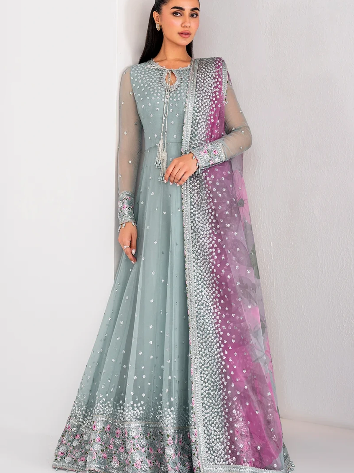 Jazmin Luxury Sequence Embroidered Chiffon Maxi (3 Pc Hit Article) image 2