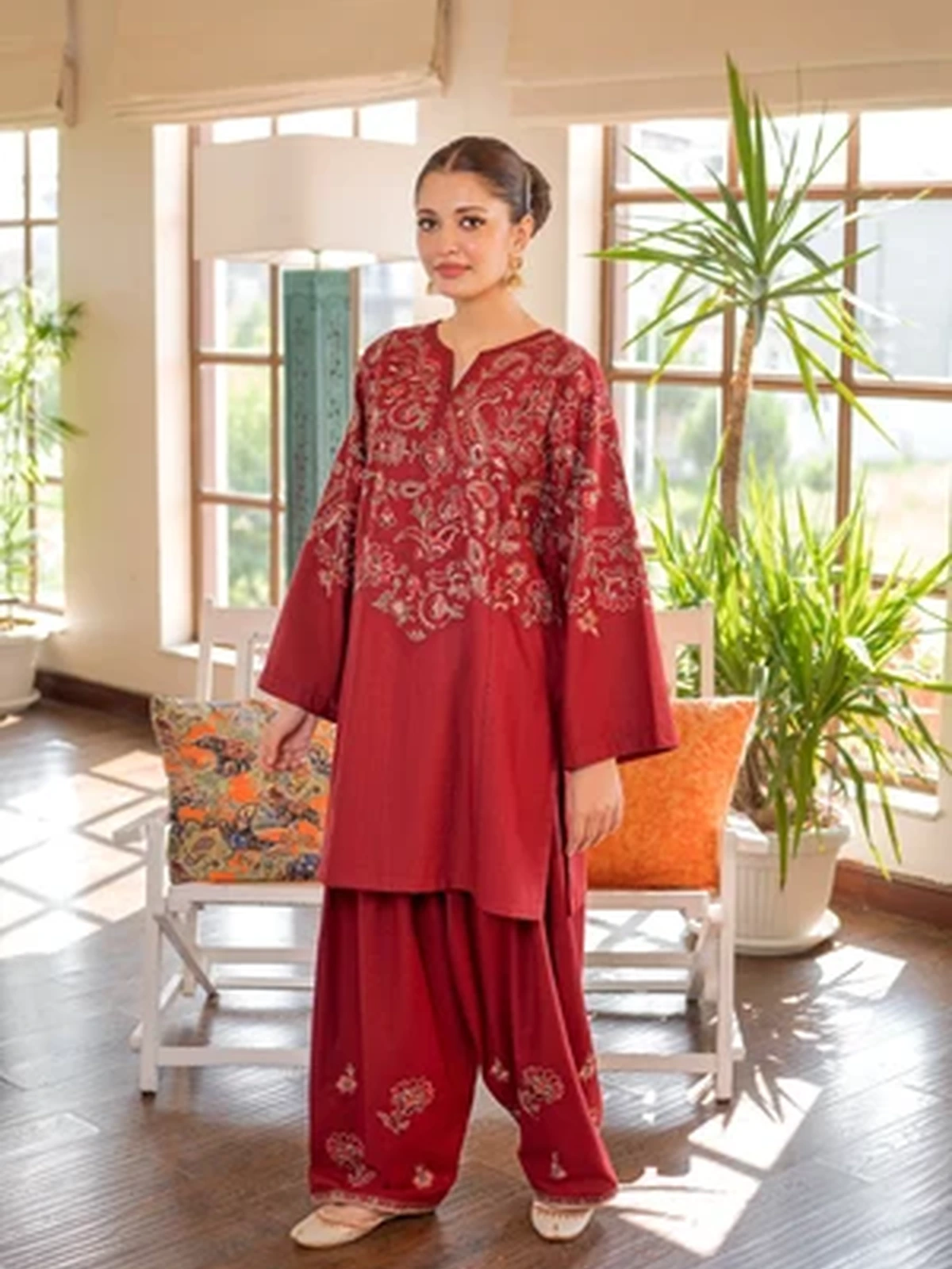 Premium Quality Lawn 2 Piece Embroidered Dress image 2
