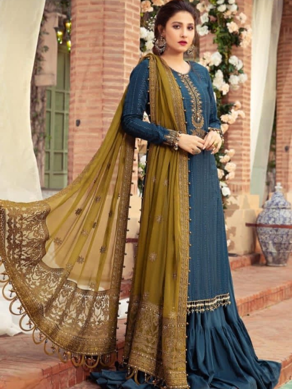 Maria.B Luxury Sequence Embroidered Chiffon 3 Pc Suit (Inner Included) image 4