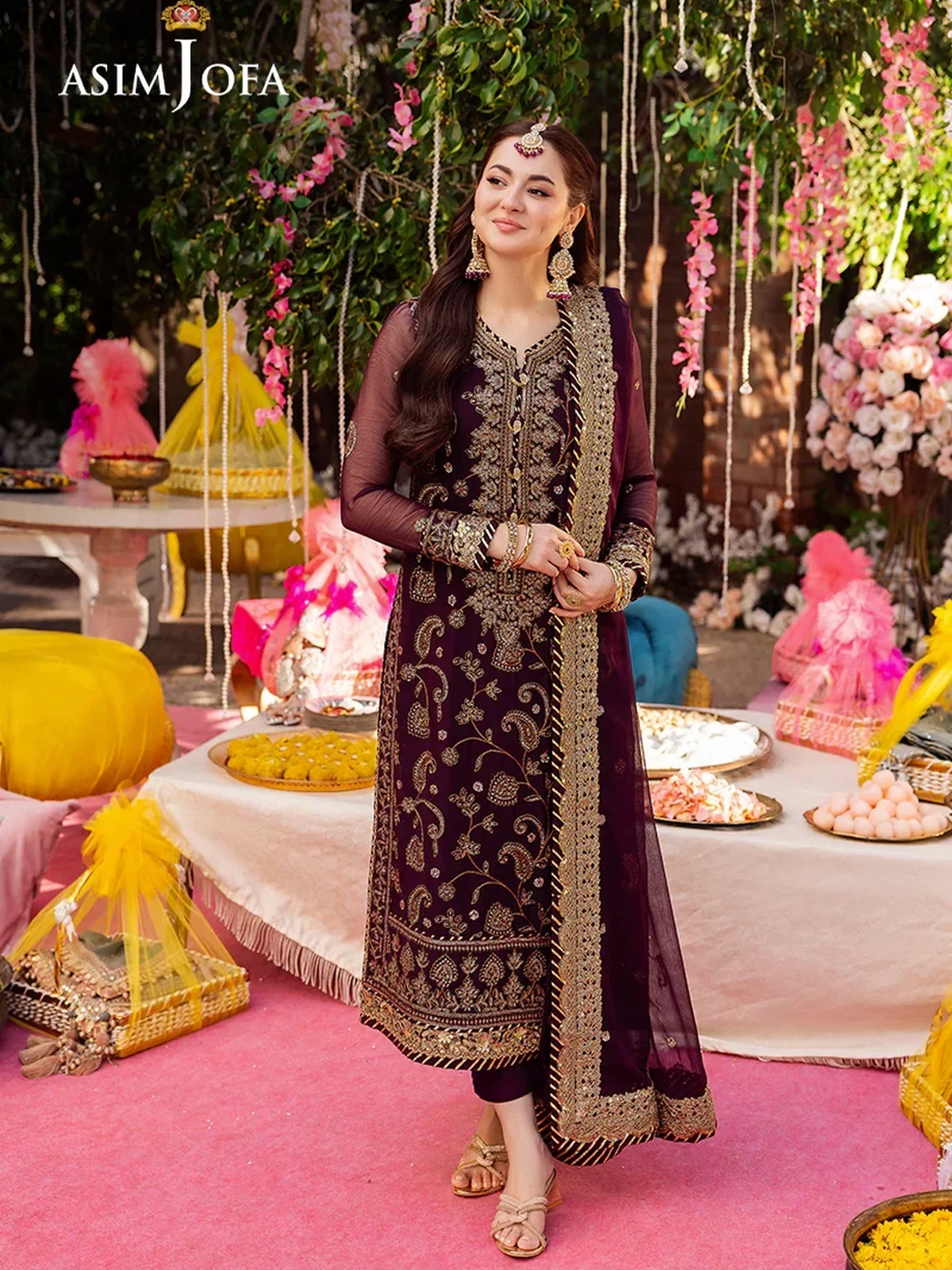 Asim Jofa Luxury Sequence Embroidered Chiffon Suit