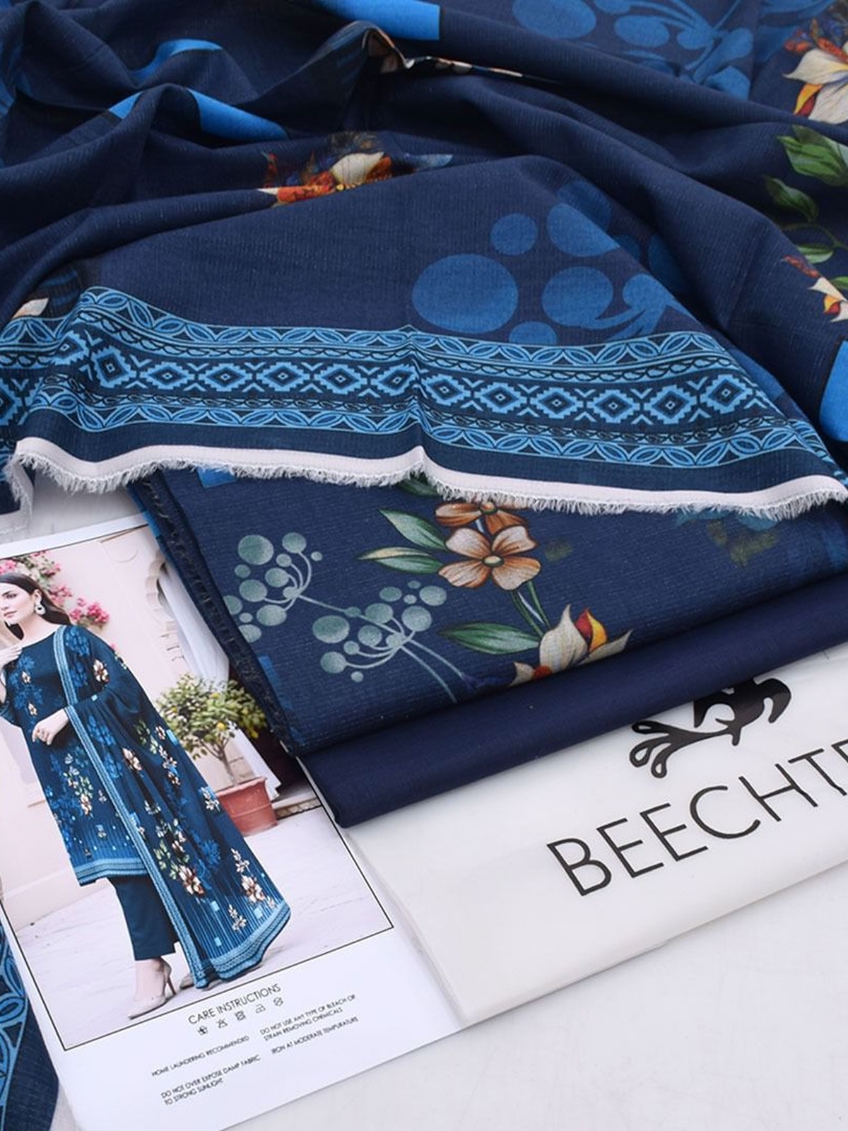 Beechtree Digital Printed Chamki Lawn Suit | 3 Piece Unstitched image 2